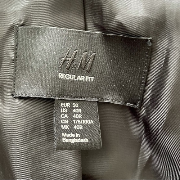 H&M Regular Fit Gray Blazer Size 40R - Picture 4 of 7
